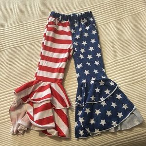 Little girls American flag flares